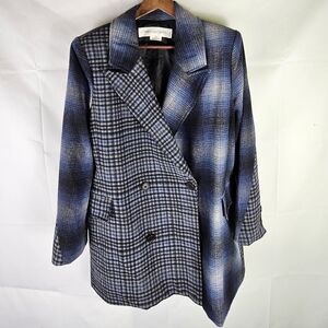Treasure & Bond Flannel Plaid Peacoat Womens XL Winter Office Elegant Going Out